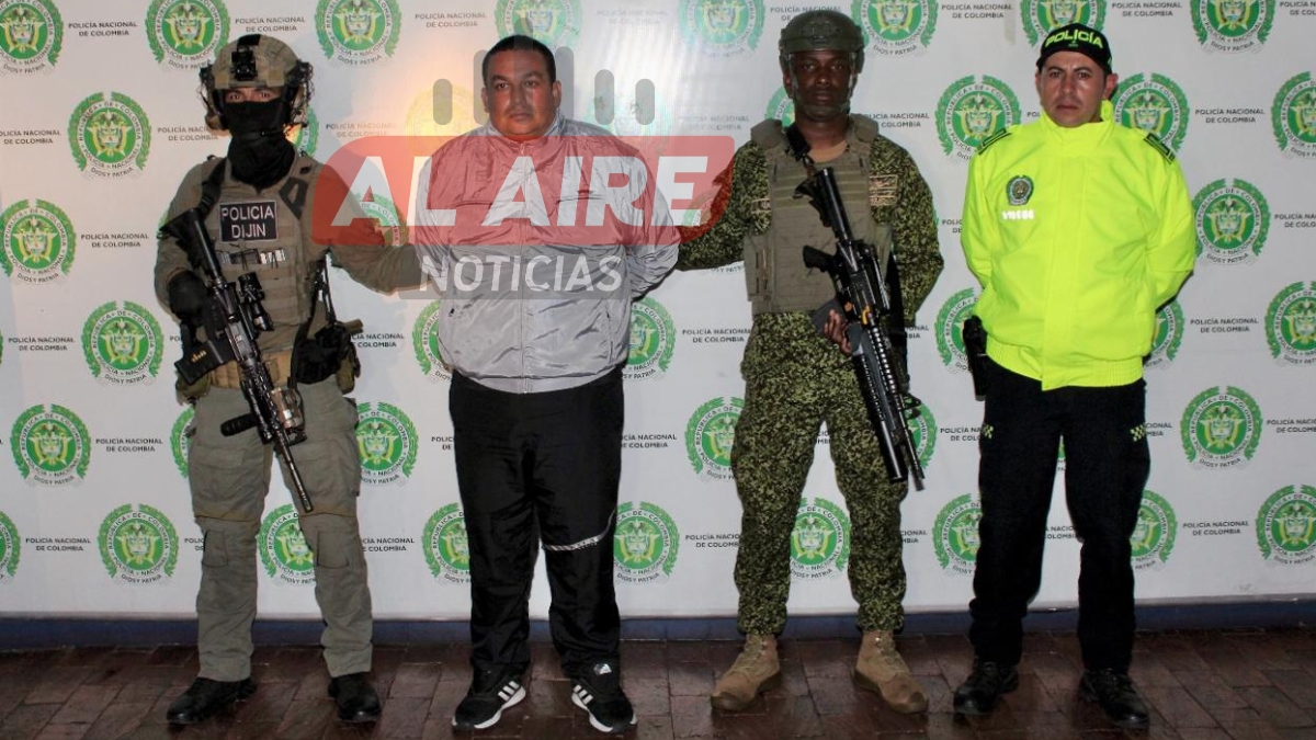 Ferley González durante su captura en Santander / Foto: AL AIRE NOTICIAS