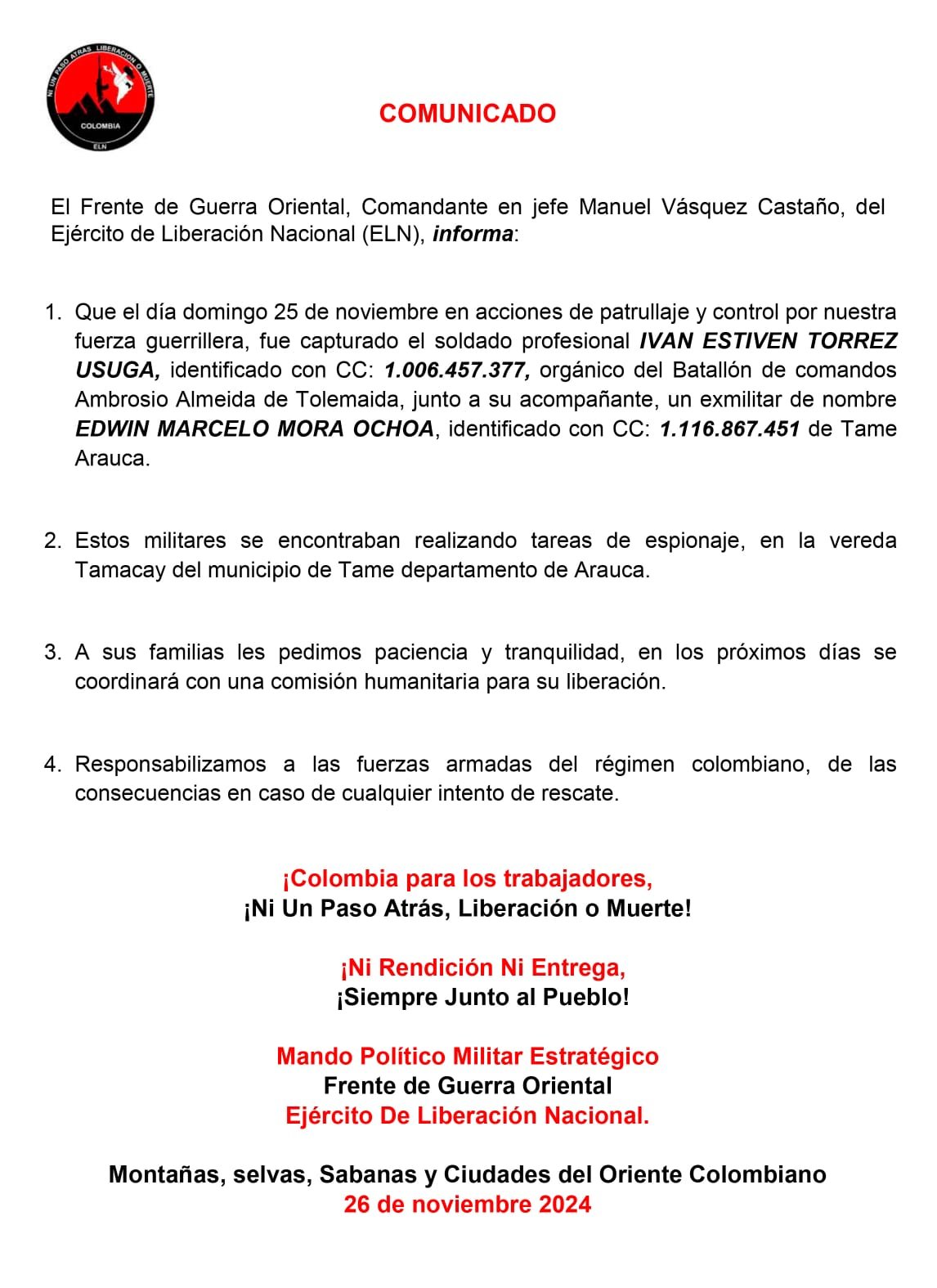 eln secuestro en arauca al aire noticias al aire noticias de arauca