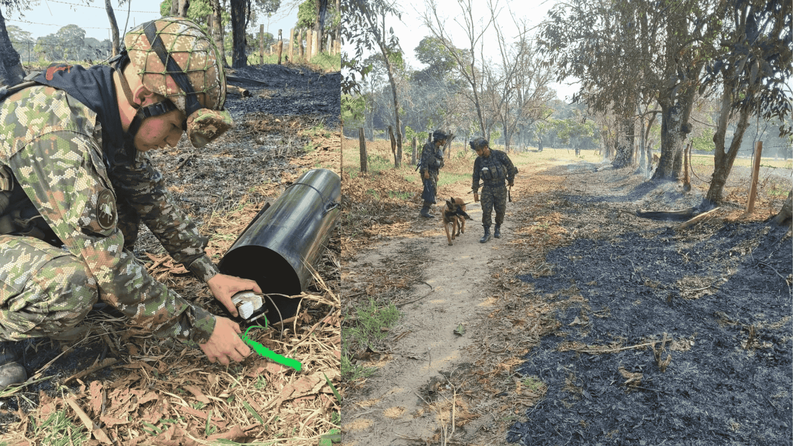 Tropas de la Octava División del Ejército Nacional bajo ataque en Saravena durante labores de reparación del oleoducto Caño Limón Coveñas.