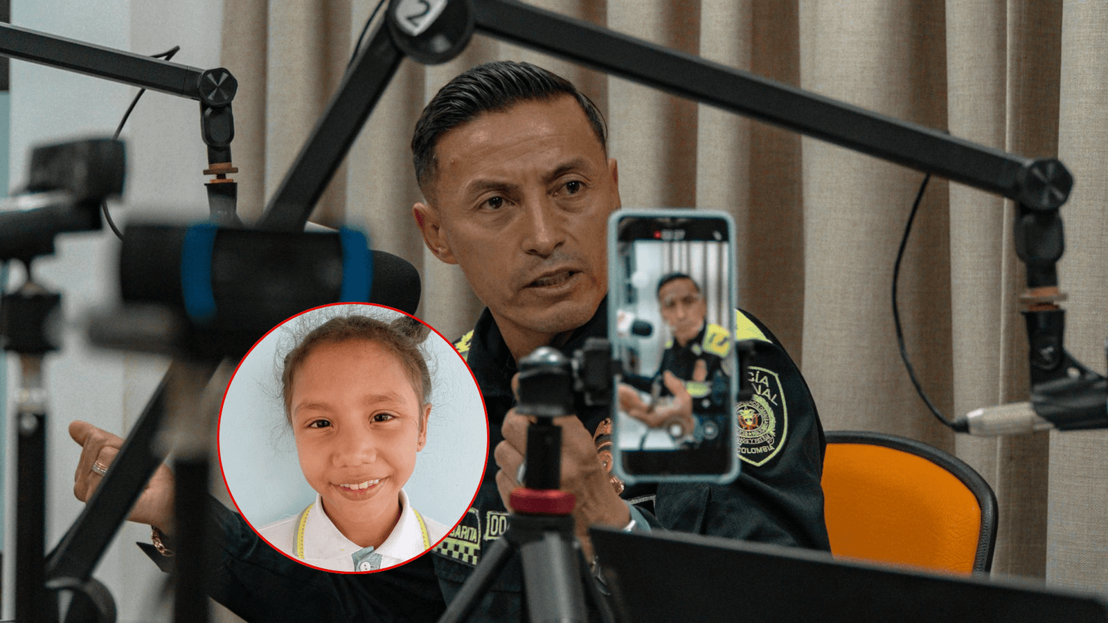 Coronel Carlos Angarita, comandante de la Policía de Arauca, durante entrevista sobre el caso de Gaby.