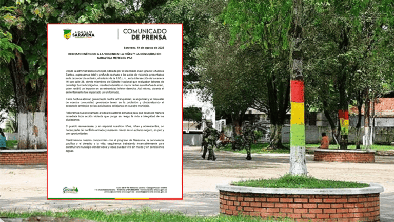 Alcalde de Saravena condena hechos de violencia que afectaron a un menor de edad y a un uniformado