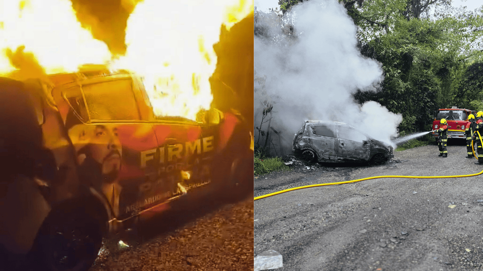 Incineran vehículo vinculado a campaña política en la vía de La Soberanía