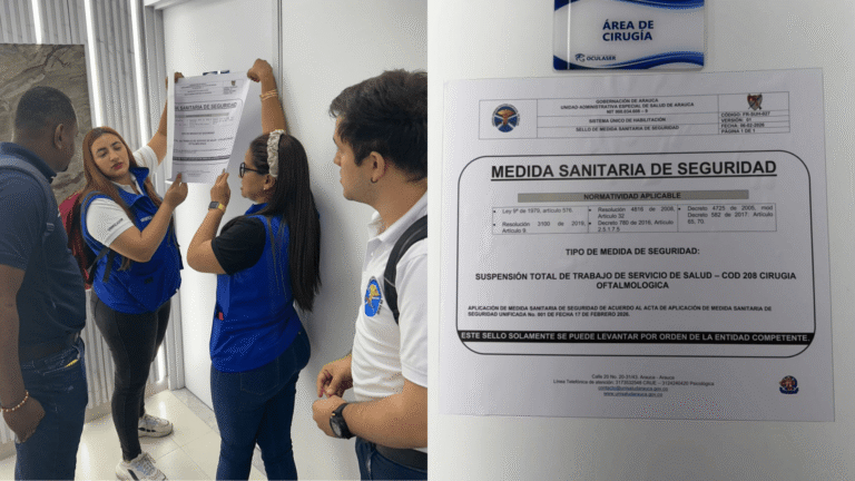Ordenan cierre temporal del servicio de cirugía en clínica oftalmológica de Arauca