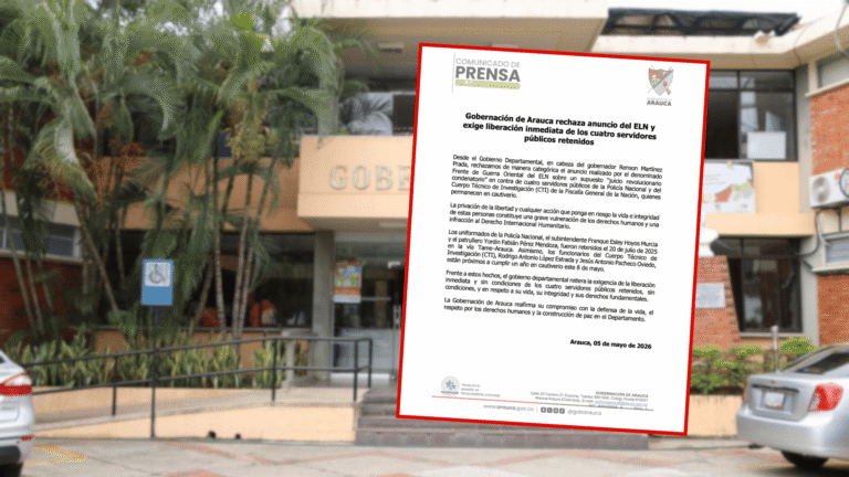 Gobernación de Arauca rechaza “juicio revolucionario” del ELN a secuestrados